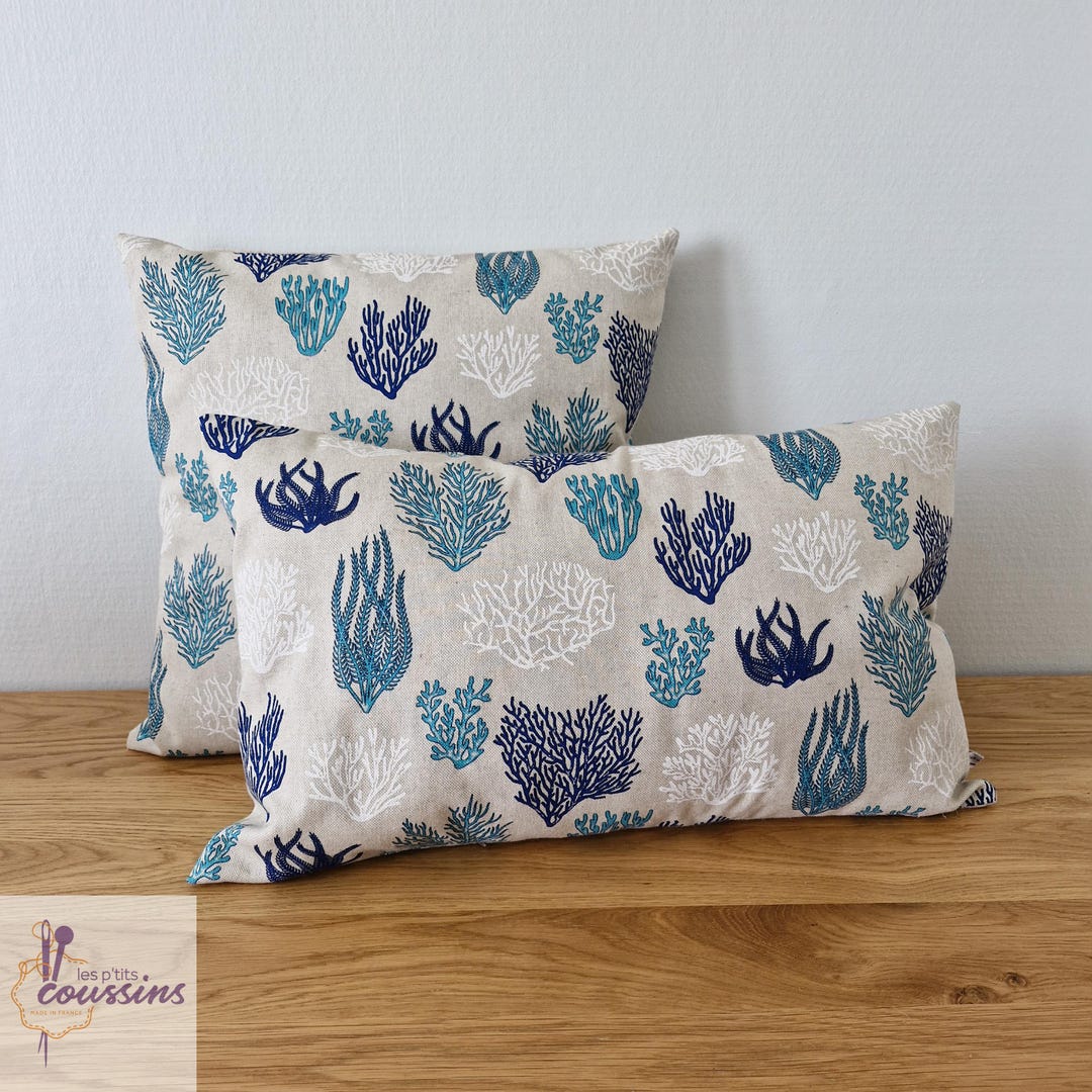 Housse de coussin Ibiza coton doux, déco bord de mer