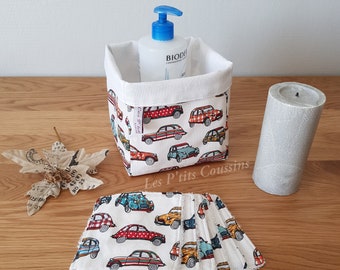 Lingette lavable bio pour bébé ou maman aux motifs de 2CV multicolores