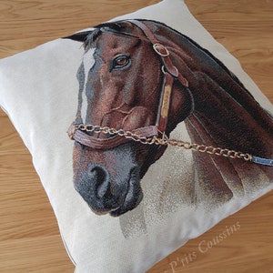 Horse patterned cushion cover for a country decoration, gift for horse lovers image 8