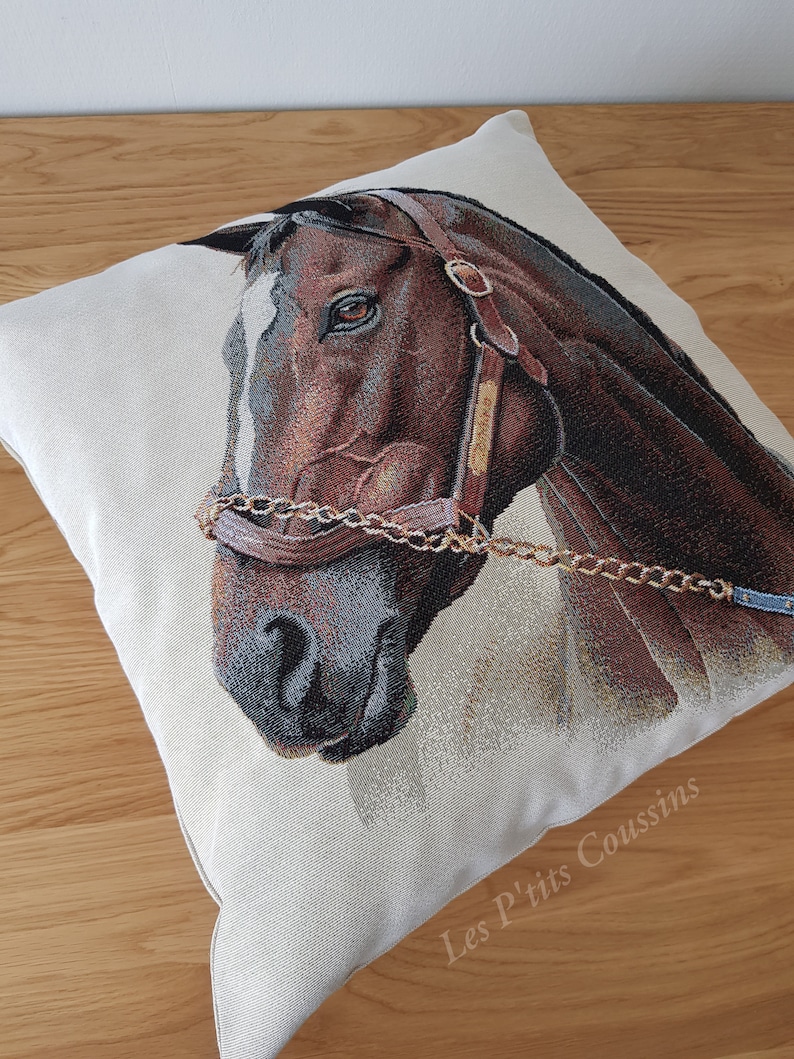 Horse patterned cushion cover for a country decoration, gift for horse lovers image 8
