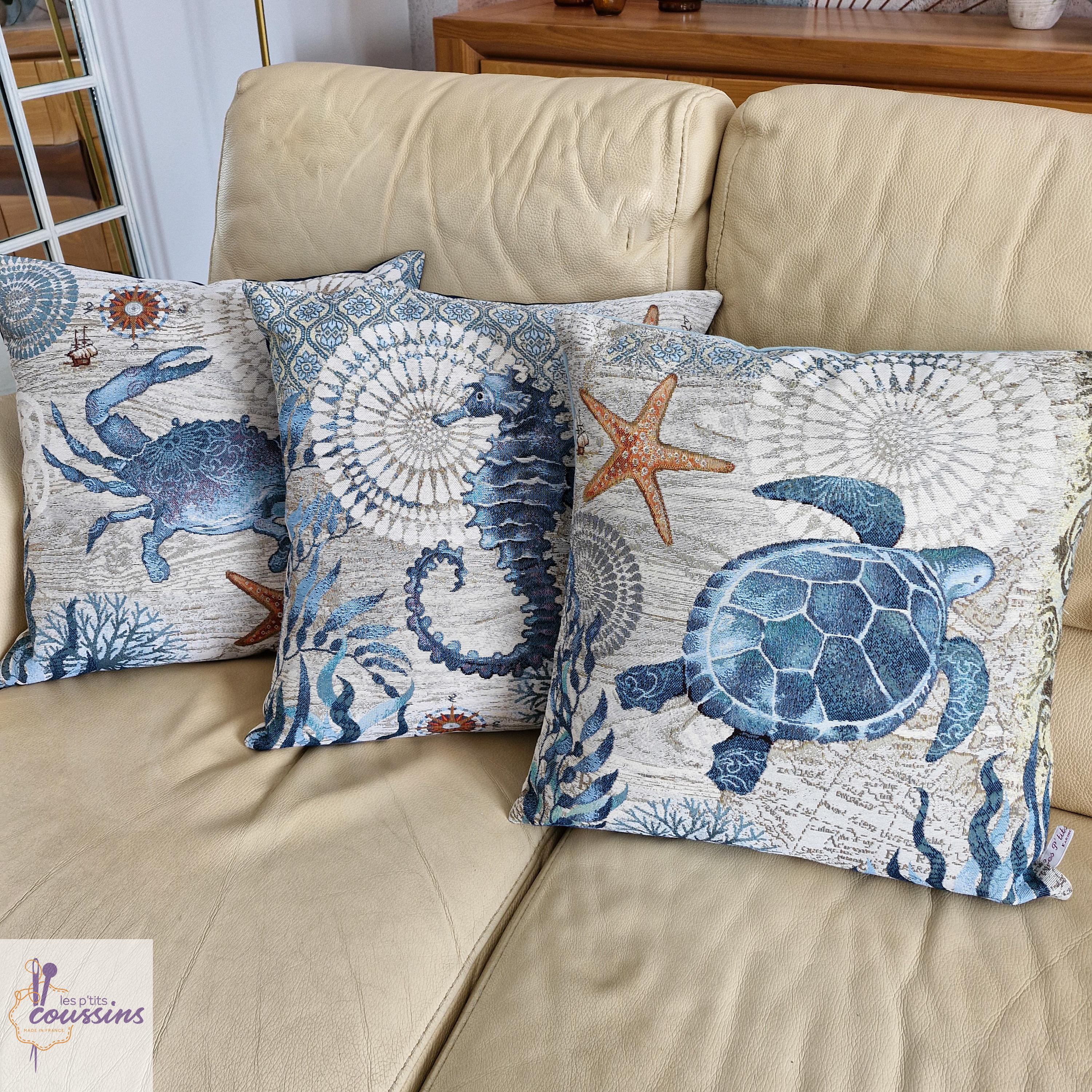 4 Pack Federe per Cuscini Spiaggia Oceano 40 X 40 Cm