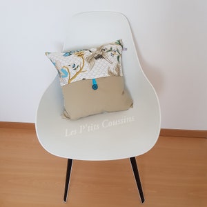 Cushion cover with Japanese flower and heron patterns, natural and country atmosphere cushion image 6