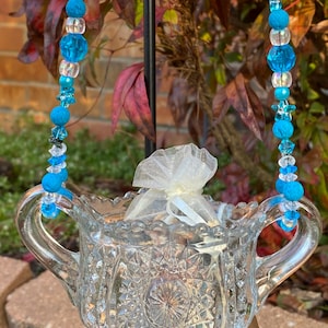 Bird Feeder Hanging Bird Feeder Beaded Bird Feeder Candleholder Succulent Planter Jewelry Holder Birthday Gift Garden Art