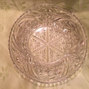 Anchor Hocking Stars and Bars Clear Glass Vintage Serving Bowl
