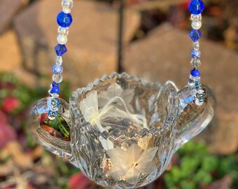 Hanging Bird Feeder Bird Feeder Beaded Bird Feeder Candleholder Succulent Planter Jewelry Holder Garden Art Decoration Birthday Gift