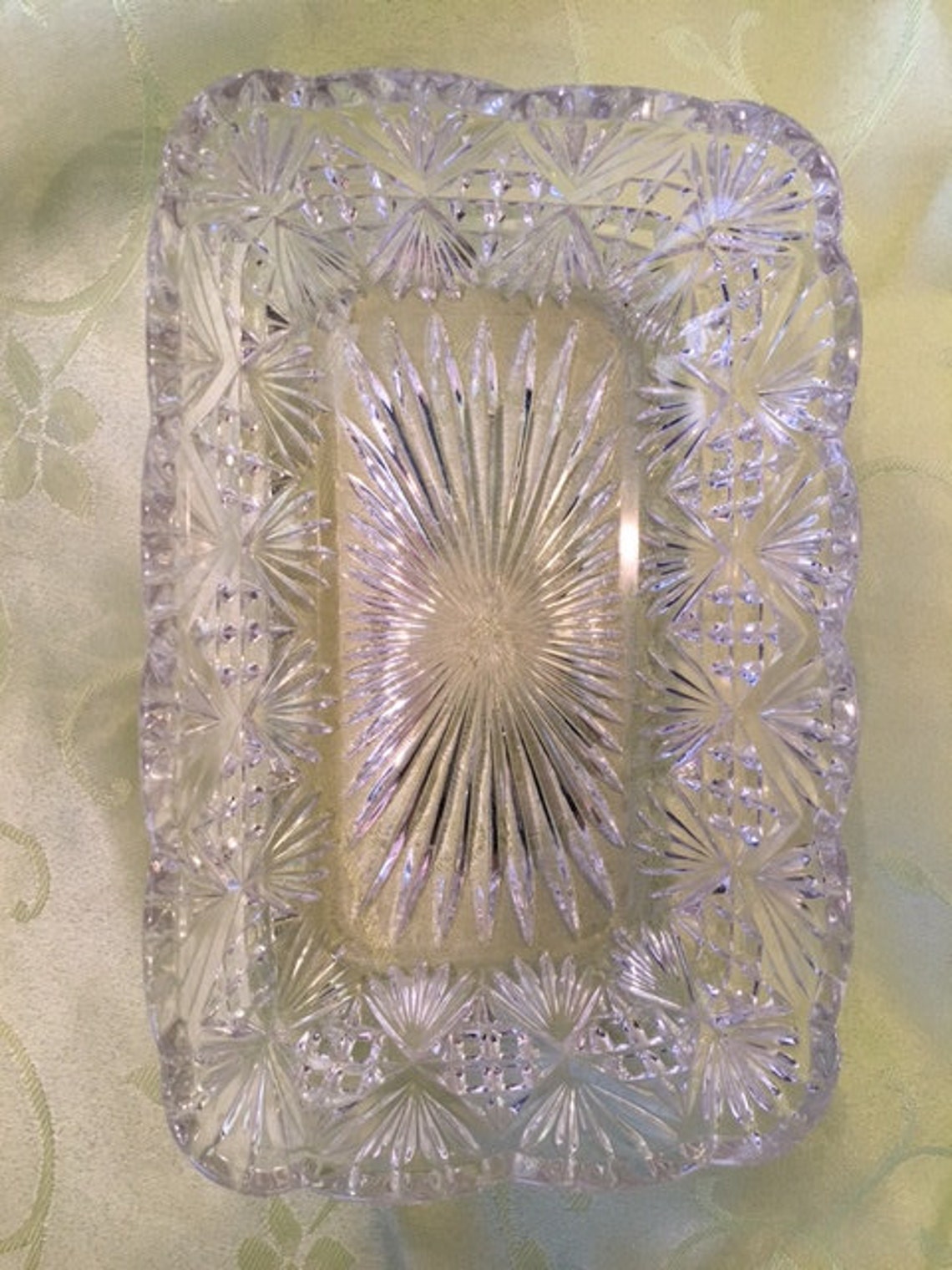 Pressed Clear Glass Rectangle Serving Dish EAPG Vintage Candy Dish Etsy