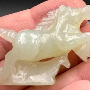 Hand-Carved Jade Running Horse Figurine