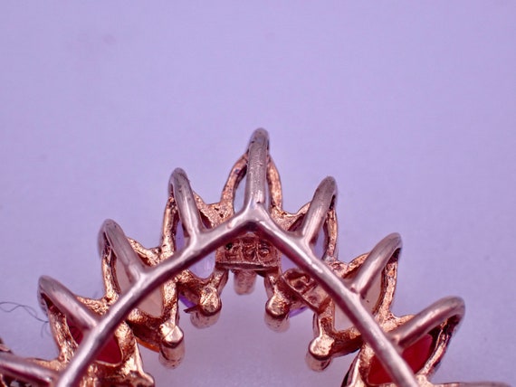 Vintage Sterling Vermeil Heart Pendant Necklace w… - image 4