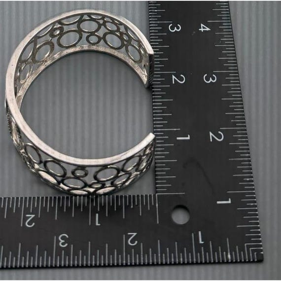 Sterling Silver Openwork Circle Bangle Bracelet w… - image 11