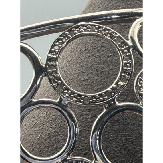 Sterling Silver Openwork Circle Bangle Bracelet w… - image 5