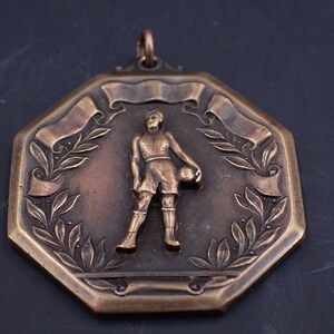 Antique Bronze Boys Basketball Metal &quot;1st Employed Boys&quot; Warren & Co New York 1917