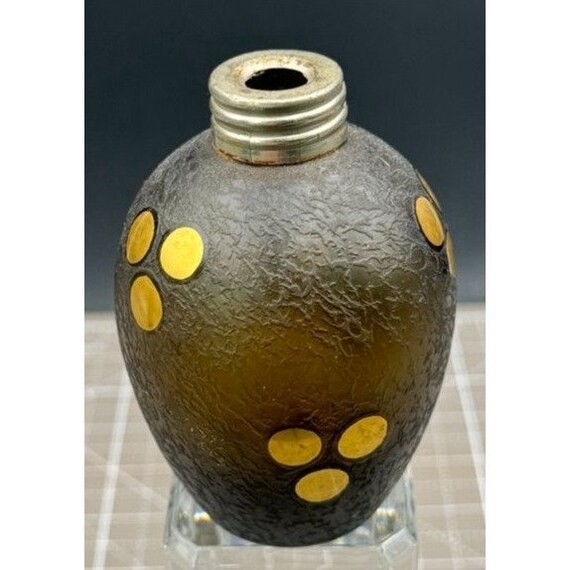 Vintage Art Glass Perfume or Cologne Decanter Tex… - image 2