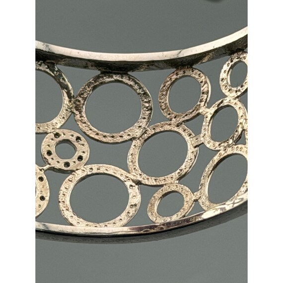 Sterling Silver Openwork Circle Bangle Bracelet w… - image 9