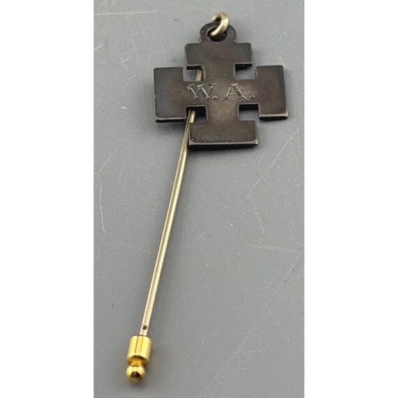Vintage Sterling Silver Scottish Rite 31st Degree Teutonic Cross Stick Pin