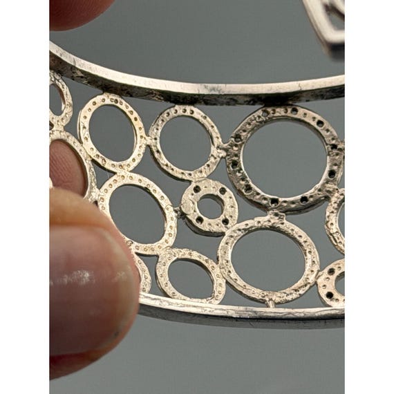 Sterling Silver Openwork Circle Bangle Bracelet w… - image 7