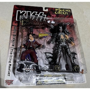 Figura de acción de The Ring Master de Psycho Circus de Kiss, nueva en la tarjeta