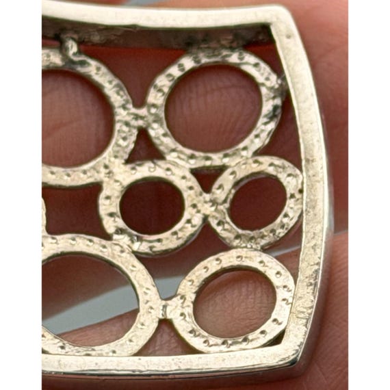 Sterling Silver Openwork Circle Bangle Bracelet w… - image 6