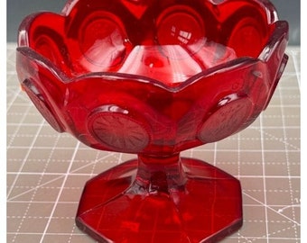 Fostoria Depression Ruby Red Coin Compote Candy Dish