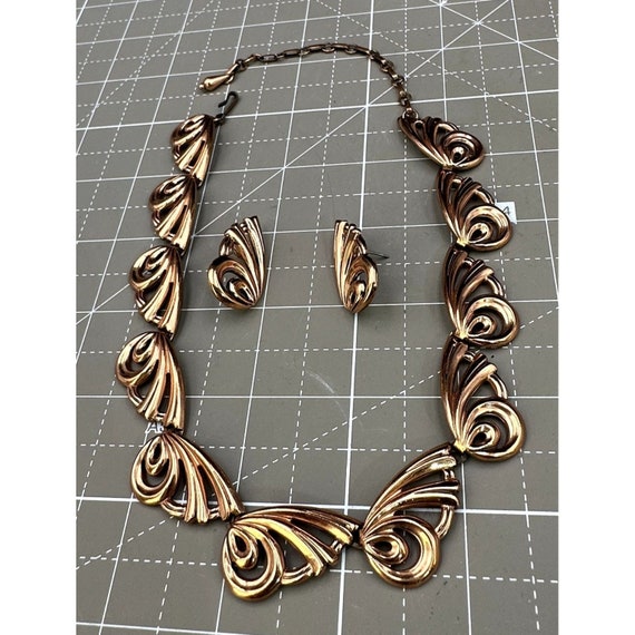 Renior Copper Mid Century Solid Copper Necklace a… - image 1