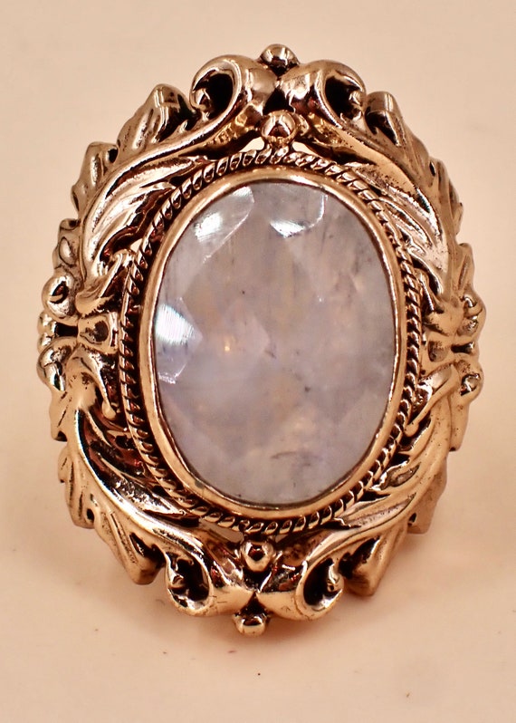 High Quality Solid Brass Large Faceted Labradorit… - image 1