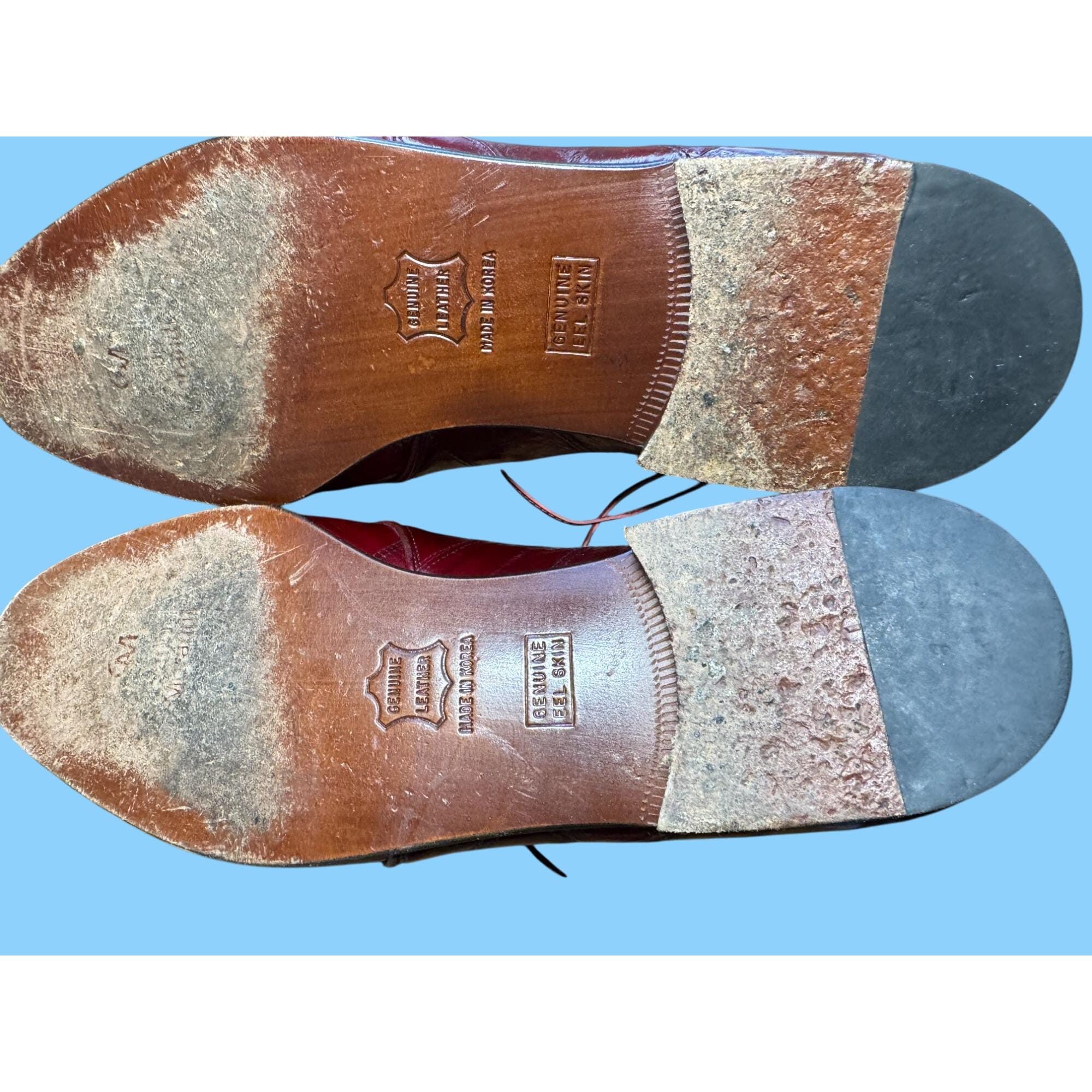 Carlo Morandi Genuine Eel Skin Shoes Size 11 M40397 Sz 8 Vintage Carlo Morandi Genuine EEL Skin Lace up Dress  main image 4