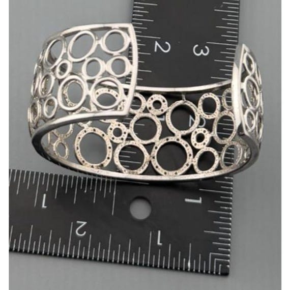 Sterling Silver Openwork Circle Bangle Bracelet w… - image 12