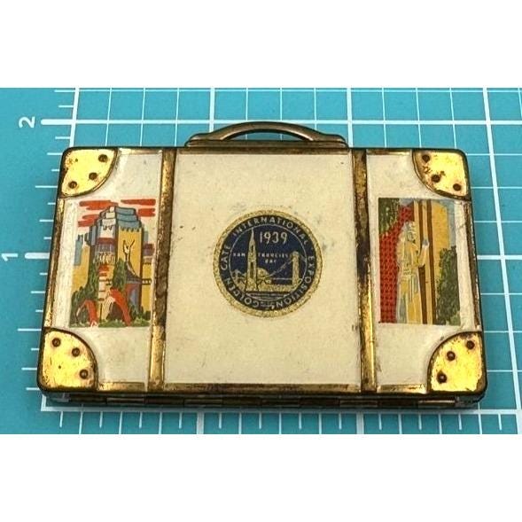 Worlds Fair 1939 Souvenir Golden Gate San Francisco Luggage Compact