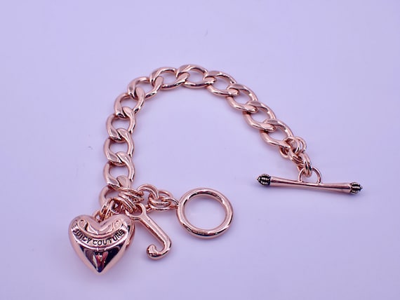 Juicy Couture Bracelet.bow Bracelet.rhinestone Bracelet.gold Ton Bracelet.link  Btacelet.vintage Bracelet.chain Bracelet Gift Jewelry 