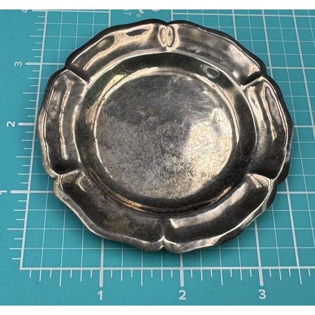 Vintage 950 Silver Emma Pasaje Alameda Trinket Tray 40.5 Grams 3 1