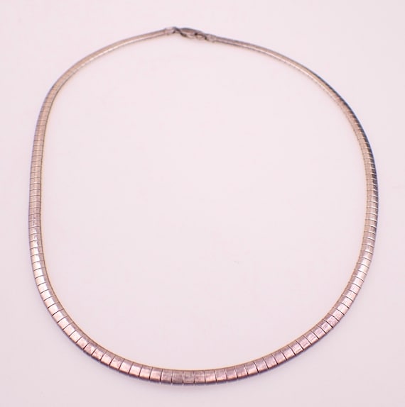 Sterling Silver 4mm Omega Style Collar Necklace