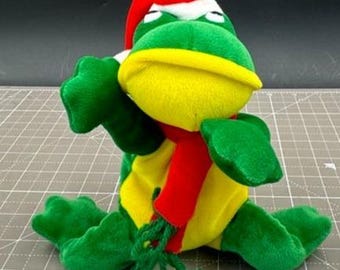 かぎ針編みのパターン - サンタカエルのフィポ、カエルのぬいぐるみ