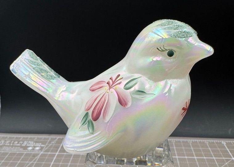 フェントンの手描き虹色ガラスの鳥の置物、J.グローブ作 - Etsy 日本