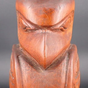 Artist Wood Carving Eagle Totem by J Michael Funter Bay Alaska Weimer Gallery