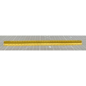 Bruning 2167P Yellow Architectural Scale Ruler 12”  Triangular Three Sided