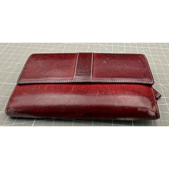 Vintage Coach Maroon Leatherware Est 1941 Cartera con soporte para chequera Etsy Espana