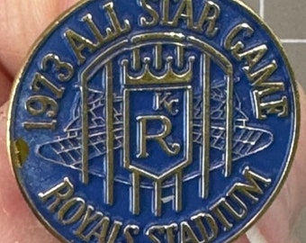 1973 All Star Game MLB Royals Stadium Press Pin Balfour