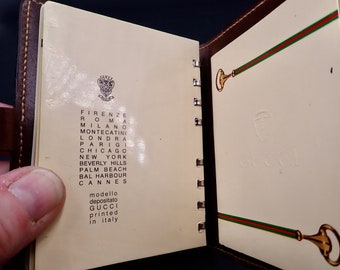 1985 Gucci Leather Datebook and Notepad With Pen and Pouch January