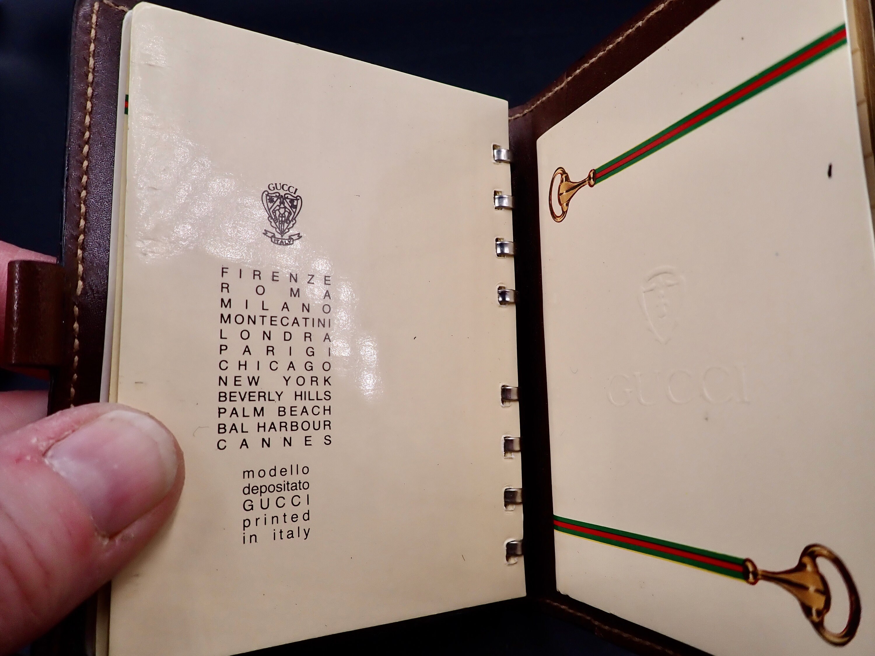 1985 Gucci Leather Datebook and Notepad With Pen and Pouch January