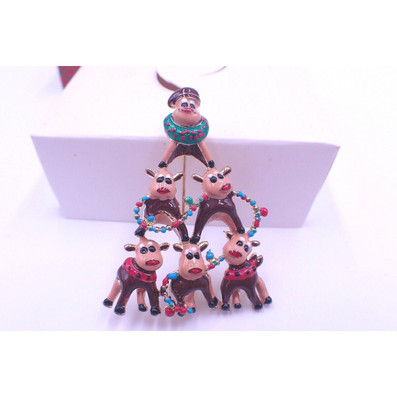 Macy's Holiday Lane Reindeer Standing Christms Tree Brooch
