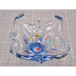 Possibly Gambaro & Poggi Murano Light Blue Art Glass Vase with Millefiori Design not signed