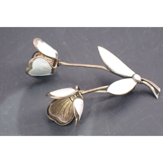 1970's Arne Nordlie Norwegian White Enamel Flower Bro… Gem