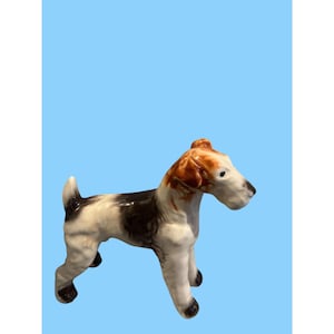 Vintage Large Ceramic Wire Fox Terrier Dog Figurine