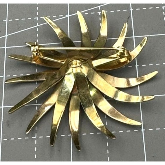 Danecraft 12K Gold Filled Atomic Starburst Brooch… - image 3