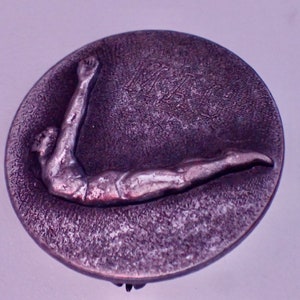 Silver Tone Possibly Pewter Vintage Swimming Team Pin