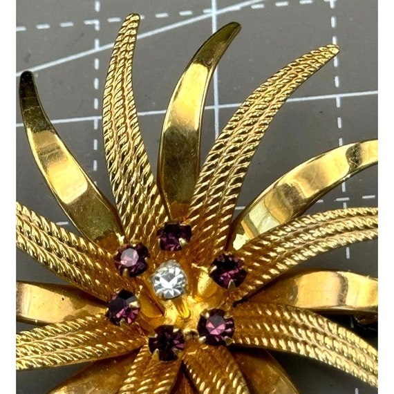 Danecraft 12K Gold Filled Atomic Starburst Brooch… - image 2