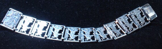 Vintage Sterling Horse with Hurdles Panel Bracele… - image 3