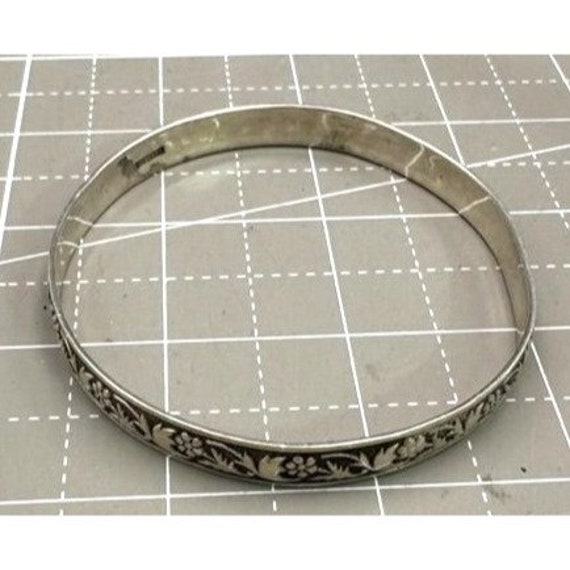 シルバー 花模様 バングルビンテージバングル