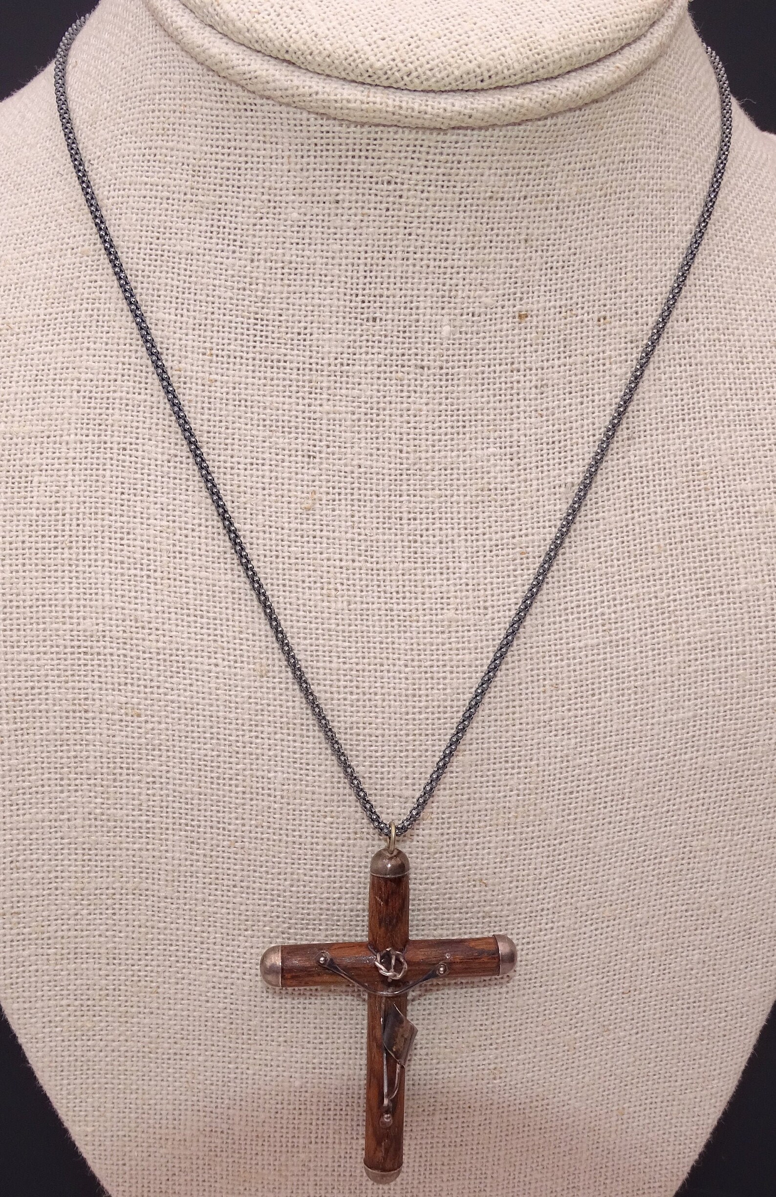 Silverly Collana con Ciondolo a Croce Grande Aperta in Argento Sterling per Uomo | Ciondolo a Croce in Argento 925 con Bordo Piatto su Catena a Maglie da 18 | Gioielli Cristiani