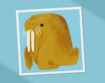 Walrus - Block Animal Series - Illustrated Art Print - Wall Art - Taryn Johnson • tarynosaurus
