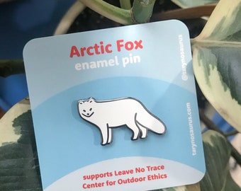 Enamel Pin • White Arctic Fox • Silver • Fjällräven Collaboration • Taryn Johnson  • tarynosaurus